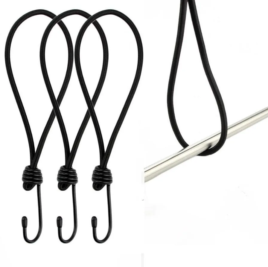 Bungee Cord Hook Ties Shock Cord Loop With Plastified Metal Hook - Buy ...
