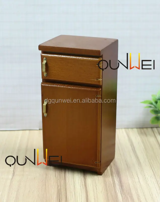 Dollhouse Miniatura Furnature,Cocina Nevera De Madera Dollhouse Miniatura Furnature,Cocina Nevera De Madera