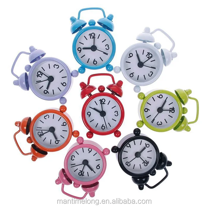 Lovely Mini Cartoon Dial Number Round Desktop Cheap Alarm Clock Kids