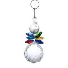 2PCS Clear Rainbow 30mm Glass Crystal font b Ball b font font b Christmas b font