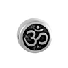 Custom chakra european style large hole metal OM beads charms round antique silver yoga OM bracelet charms (PP-010)