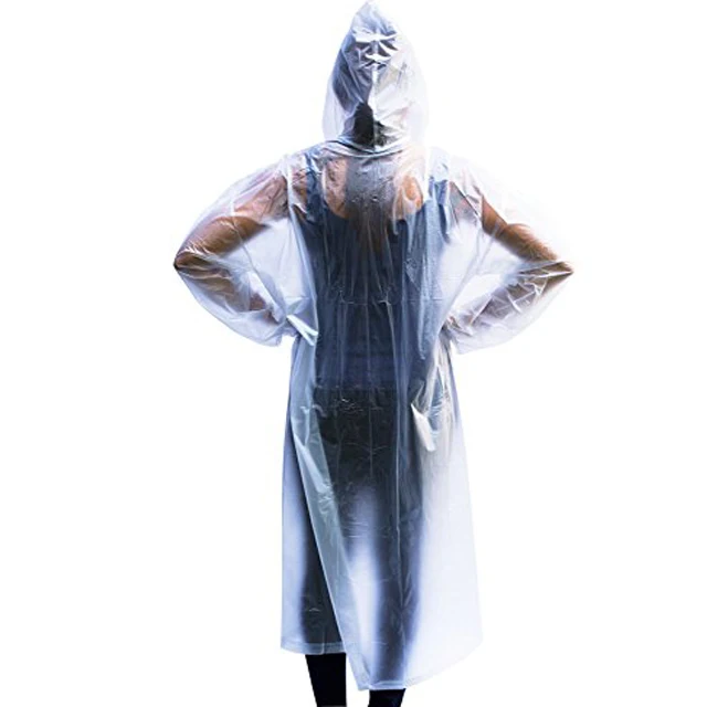 可重复使用的 pvc 廉价透明紧急一次性雨衣