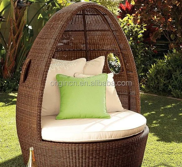 Unique Egg Shaped Outdoor Patio Round Sun Bathing Lounge Furniture