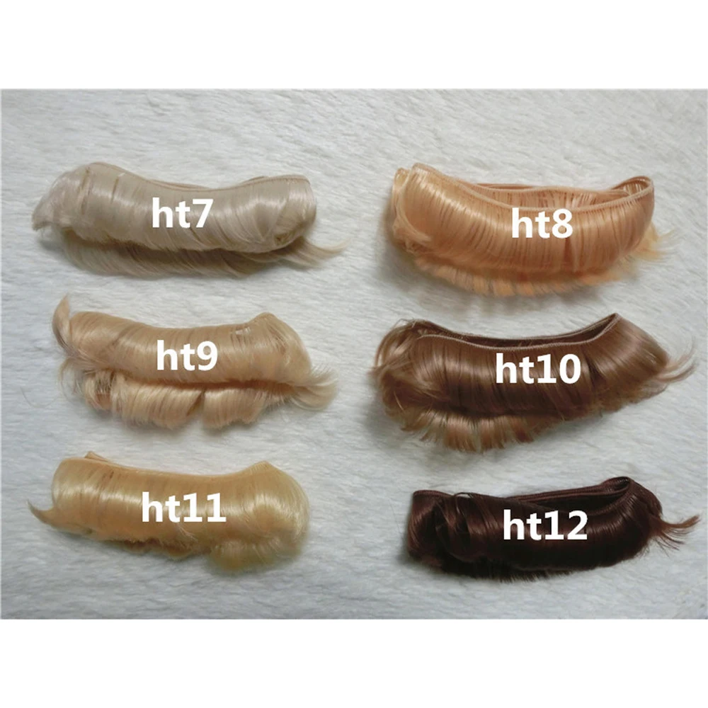 free shipping 1 pcs 5cm Doll short straight DIY fringe hair wigs brown black khaki color