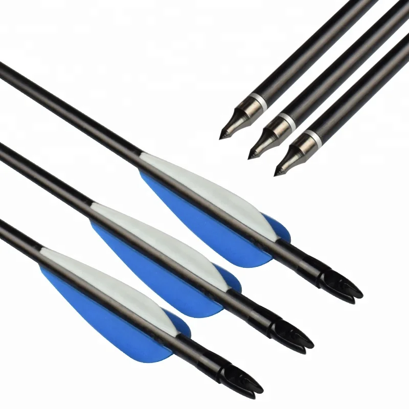 12 Piece Crossbow Carbon Arrows 17-22/" Archery Bolt Target Practice Hunting Blue