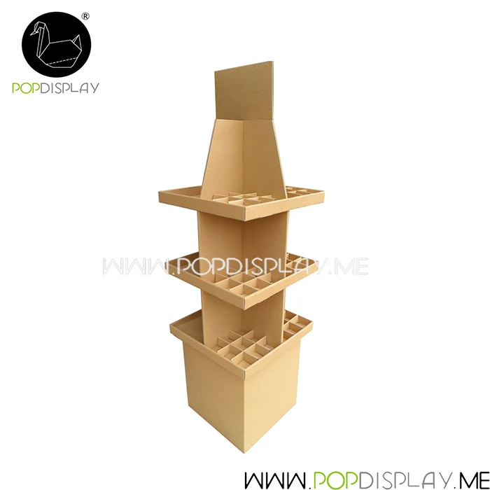 Foldable 4 Side Standing Display Retail Corrugated Cardboard Floor Shelf Displaying Unit Buy 4