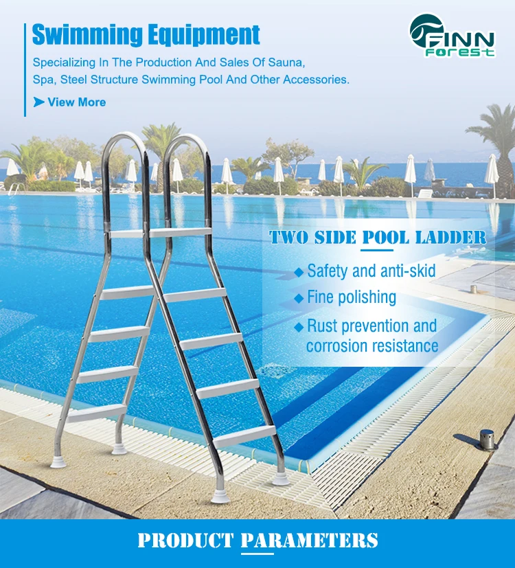 52inch Grey Yc Swimming Pool Ladder Double-Sided Ladder Suitable for Above Ground Steel Frame or Inflatable Swimming Pools 