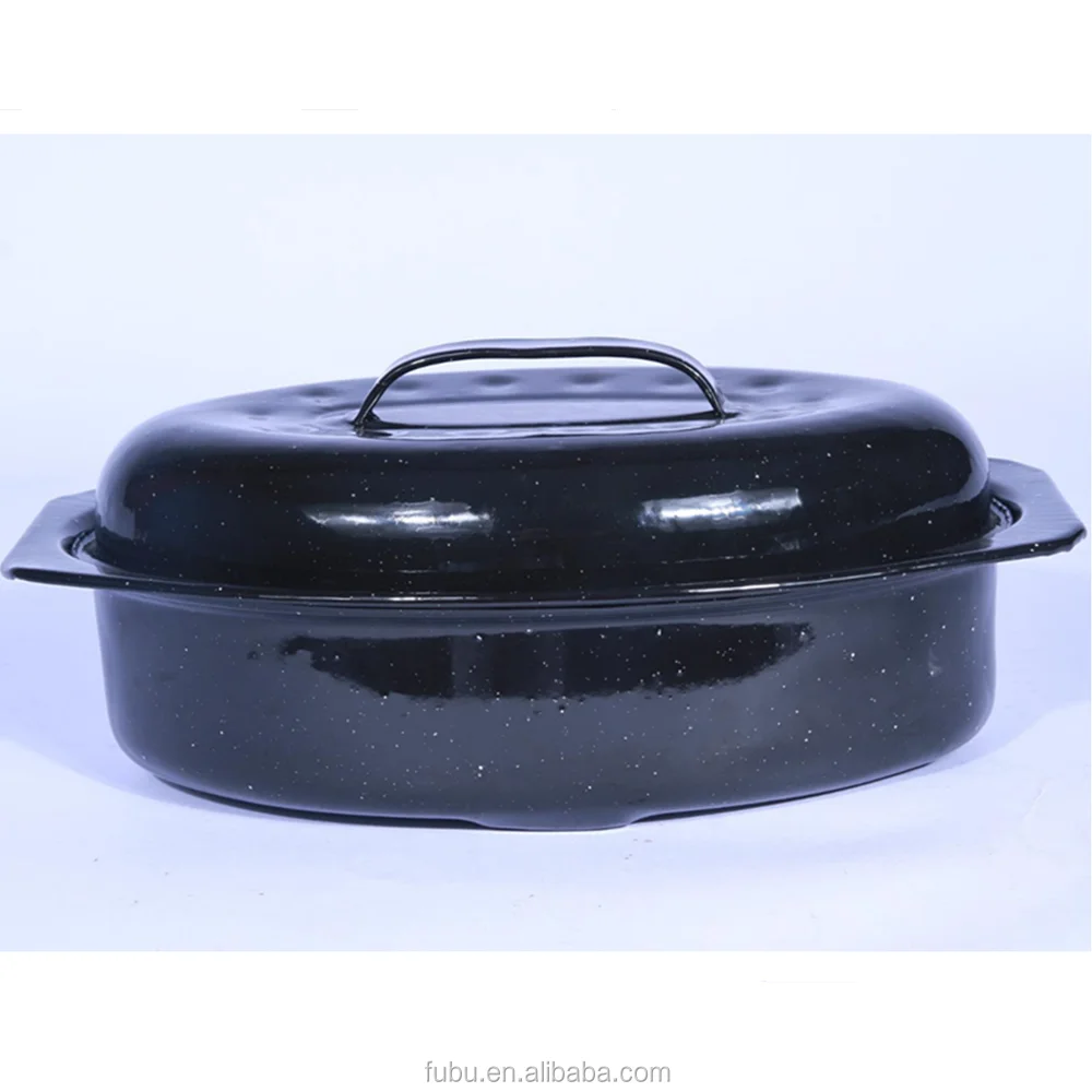 Granite Ware Covered Oval Enamel Roaster/swan 36 Cm Vitreous Enamel