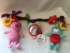 2017 OEM infant rattle toy for baby stroller hanging toy little pig bear and mirror