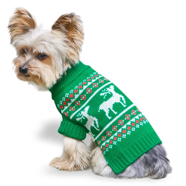 Paleo Pet Warm Clothes Colorful Soft Cute Jacquard Design Christmas Dog Knit Sweater Jumper Pet Accessories For Winter