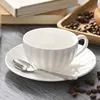 Hotel ceramic white color bone china tea mugs porcelain sanitary drinking ware table coffee water cup with saucer and spoon
