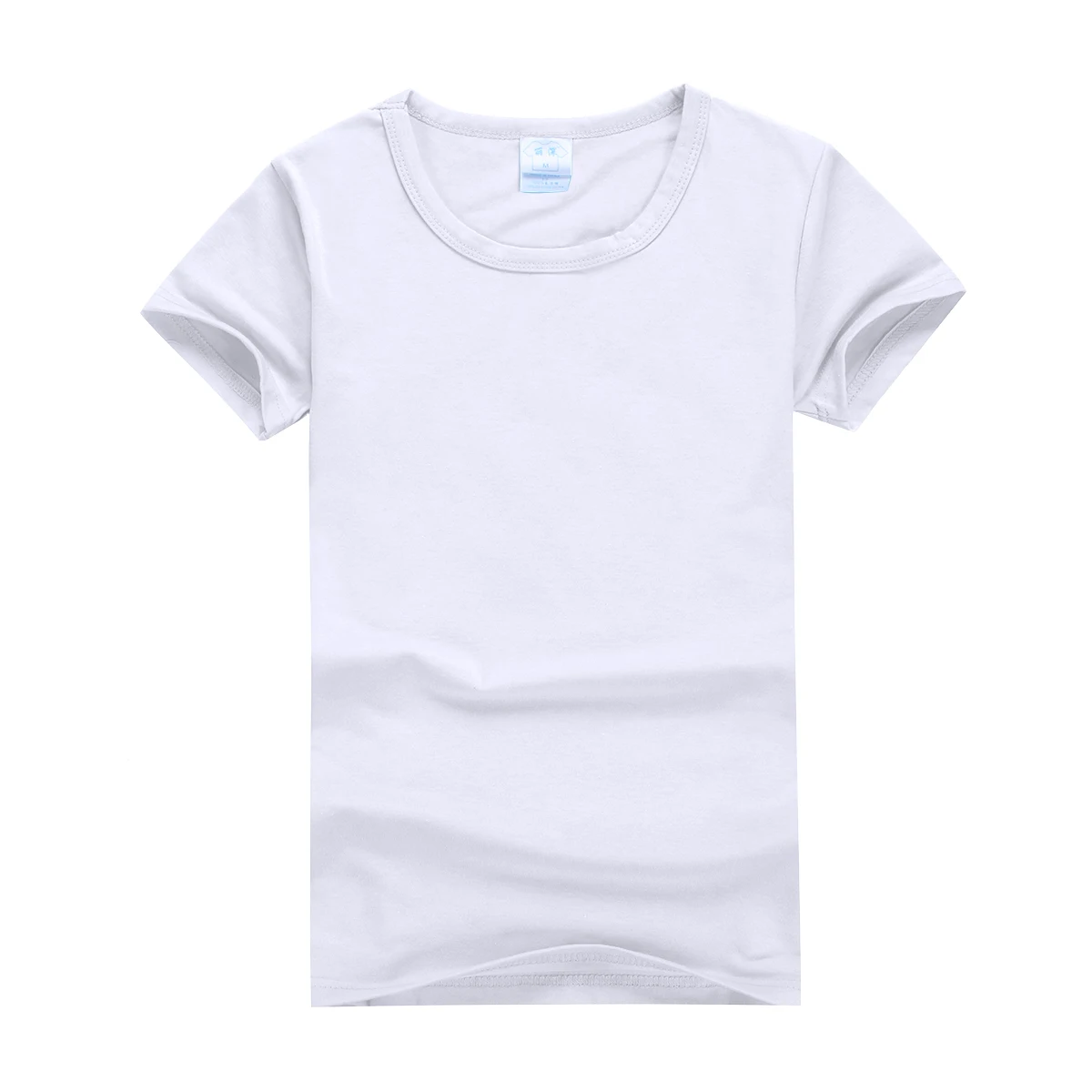 Women O-neck Short Sleeve White Polyester Sublimation T Shirt Blank ...