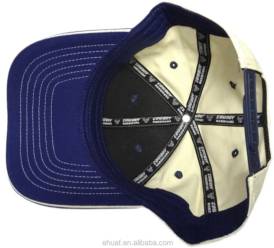 6 Panel Classic Custom Embroidery Print Inside Taping Seam Tape