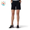 Hot sale plain womens shorts with zipper pockets tailored button down shorts women fitness