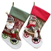 18 inch 3D Santa Claus Classic Traditional Plaid Adorable Christmas Stocking Christmas Day Gift Bag Cute Holiday Decoration