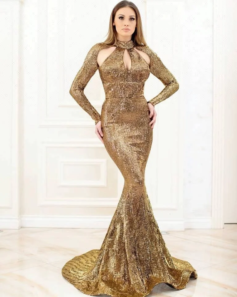 gold evening dresses