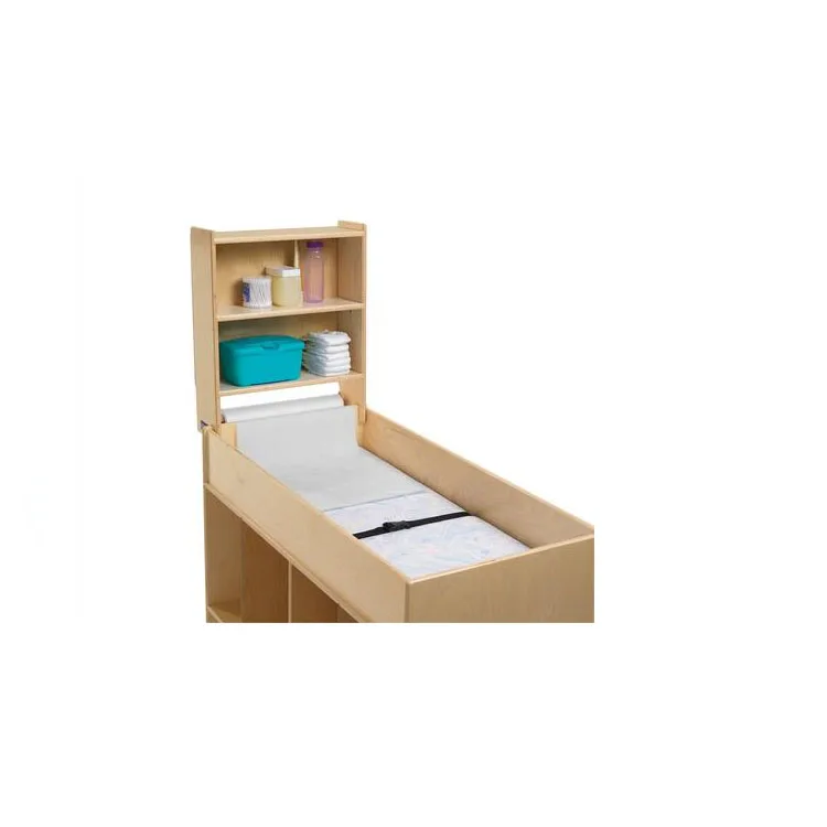 Daycare Furniture Wooden Portable Baby Changing Table Paper With Roll
