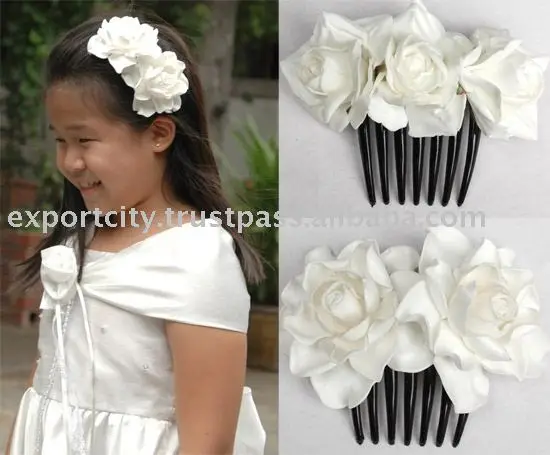 flower girl hair comb