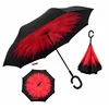 Wholesale c handle uv protection double layer ribs auto open close inverted anti-automatic sunny umbrella