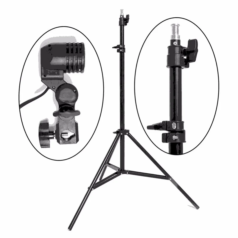 Umbrella Photo Studio Kit 2 Pcs White Umbrellas+2pcs 2m Light Stand+2pcs Lamp Holders +2 Pcs