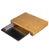 Large Bamboo Cutting Board with Sliding Stainless Steel Tray or Drawer