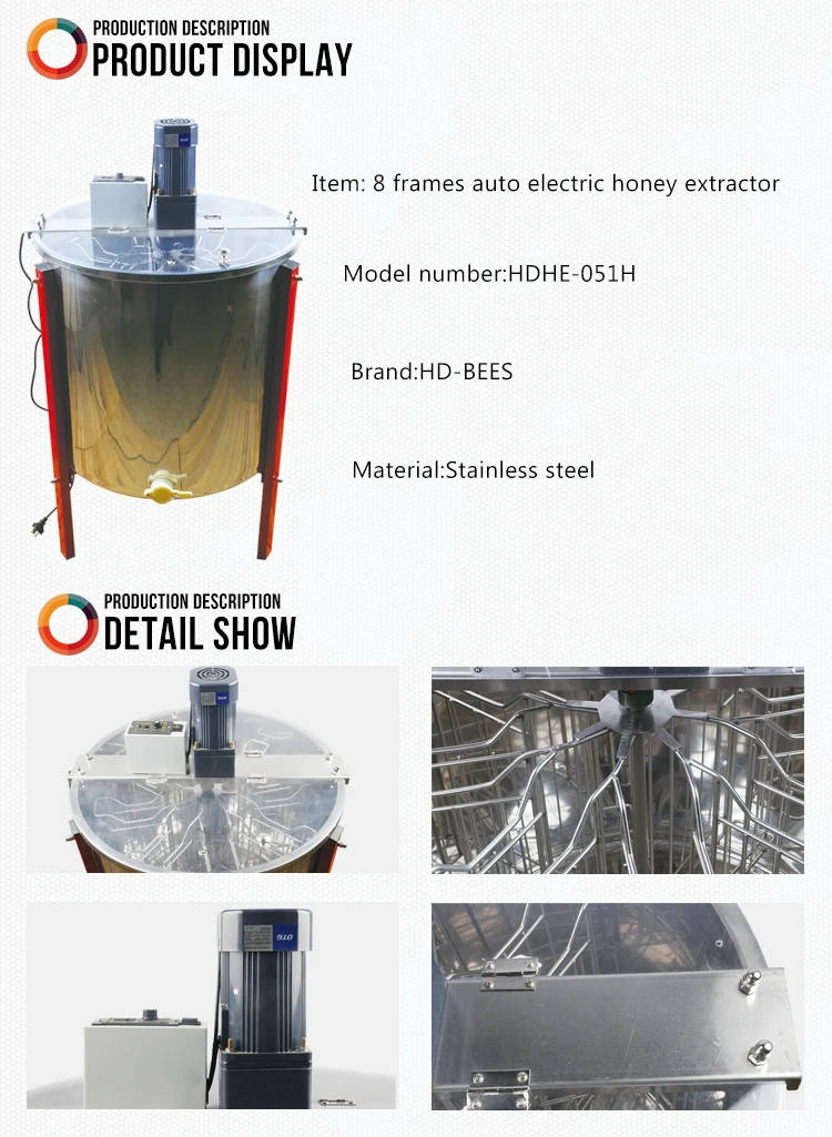 Beekeeping Equipment 8 Frames Auto Electric Honey Extractor Used For