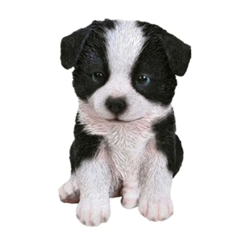 Polyresin Realistic Border Collie Puppy Garden Resin Dog Statue Polyresin Realistic Border Collie Puppy