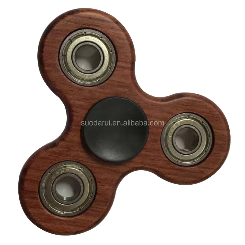 2017 Trending Products Si3N4 608 ceramic bearing fidget spinner Rose wood Tri-Spinner Desk Focus Toy