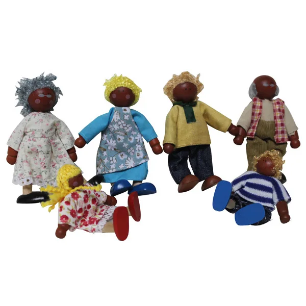 wooden doll family