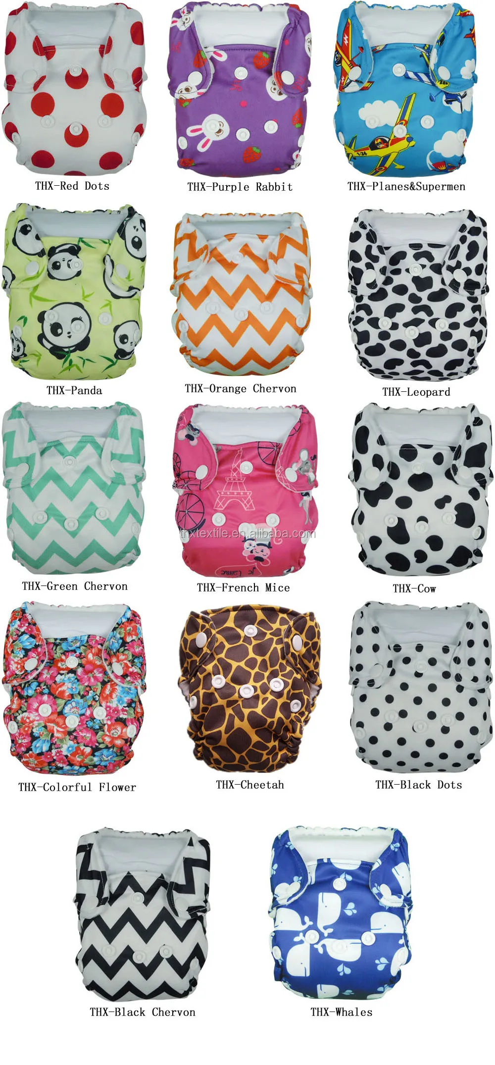 2017 New Arrival Thx Newborn Aio Cloth Diaper Small Moq Bamboo Charcoal