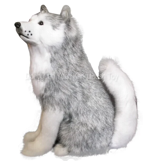 black and white husky stuffed animal