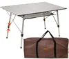 90cm Silver Aluminum adjustable folding table for outdoor camping