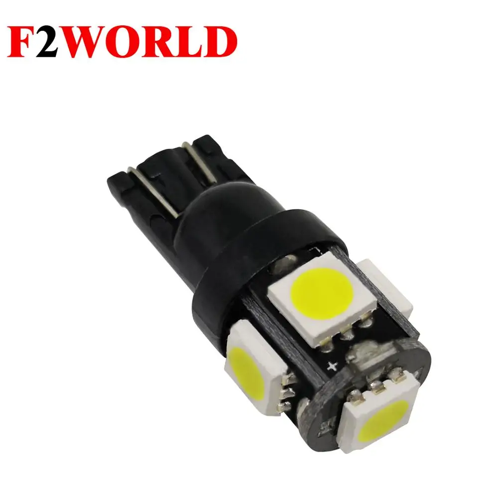 T10 Socket W5W 194 168 5050 5 SMD White LED Car Interior Light DC 12V Auto licence plate lamp Led Dome Bulbs