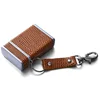 Novelty Portable Leather Ashtray Keychain With Slide Lid Pocket Ash Tray For Outdoor Use
