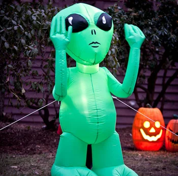 Inflatable Led Green Alien For Advertising Halloween Decorations