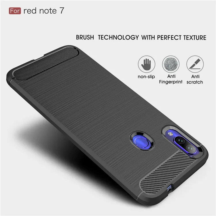 New Arrival Shockproof Carbon Fiber Case Cover for Redmi Note 7 TPU+PC case