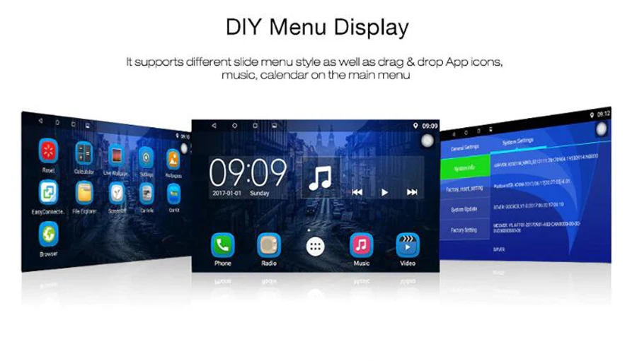 Excellent 2 Din Android Car DVD Player Radio bluetooth GPS Navigation wifi Stereo video 7 inch 1024*600 Universal in Car Multimedia Player 6