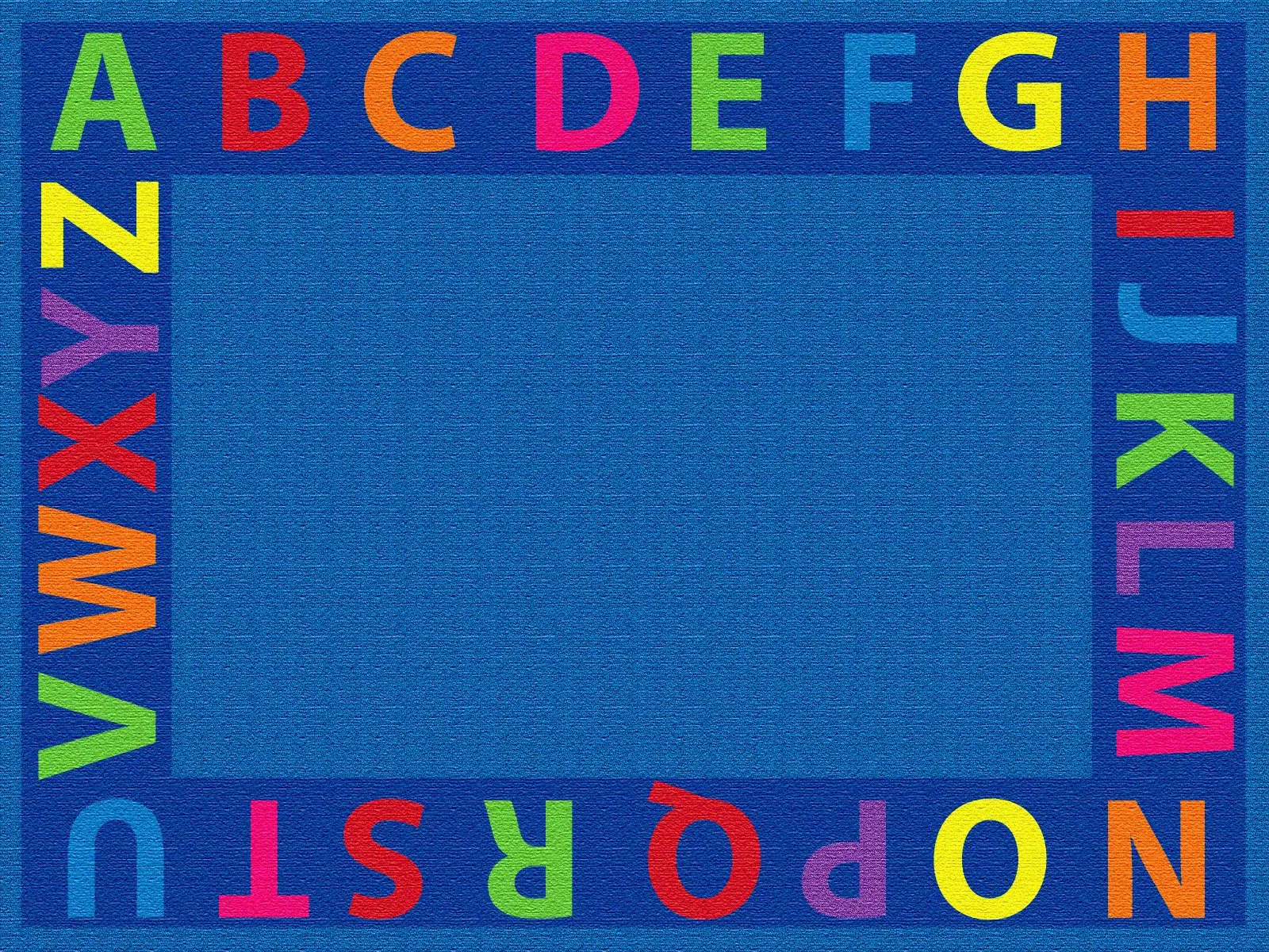 ECR4Kids A-Z Educational Activity Seating Rug for Children 6 x 9-Feet Rectangle School Classroom Learning Carpet
