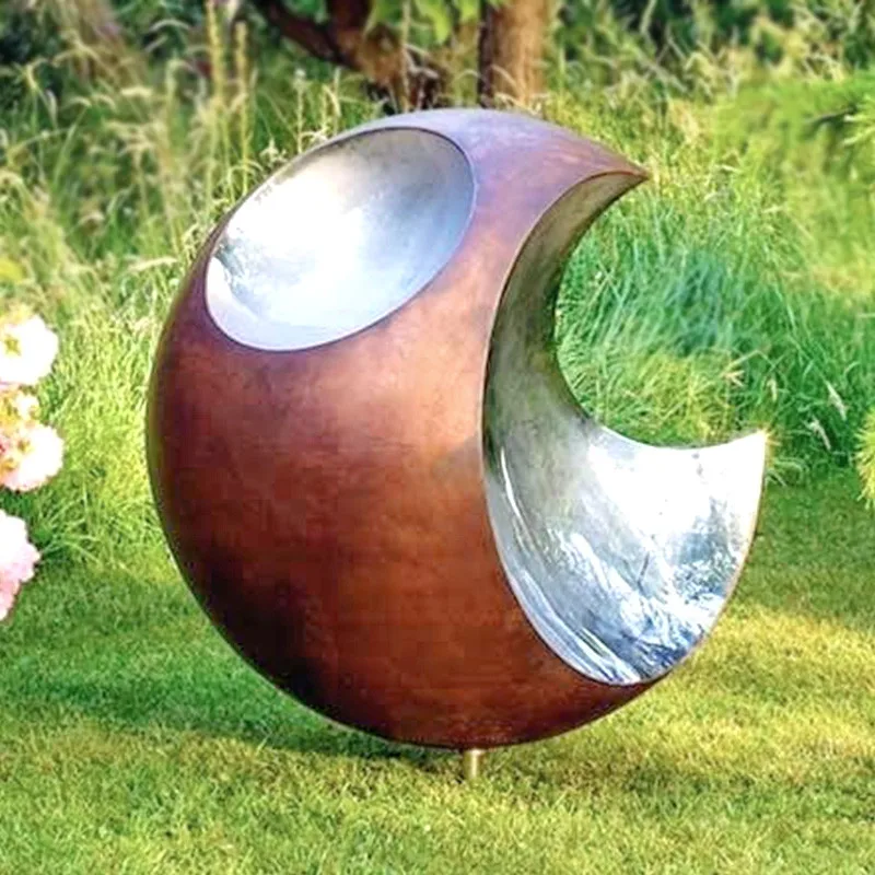 Garden Ornament Corten Steel Round Metal Ball Sculpture - Buy High ...