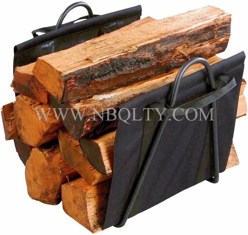 The Indoor Firewood Rack With Heavy Canvas Carrier Buy Indoor
