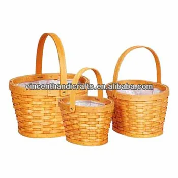 eco friendly wooden fruit baskets flower baskets with liner and