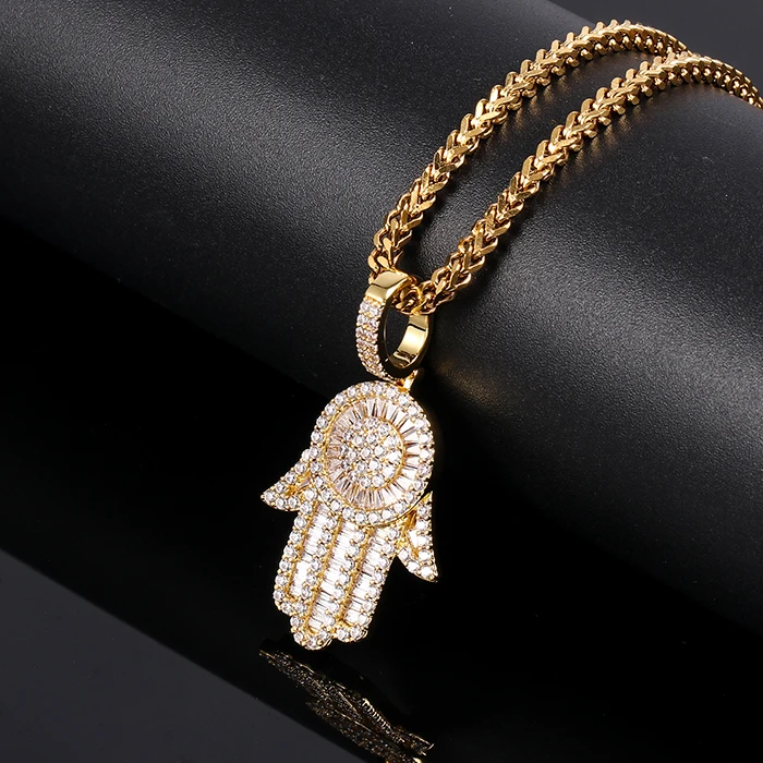 Men Gold Necklace With Customized Ice Pendant - Buy Customized Ice ...