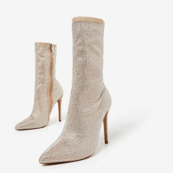 ladies diamante ankle boots