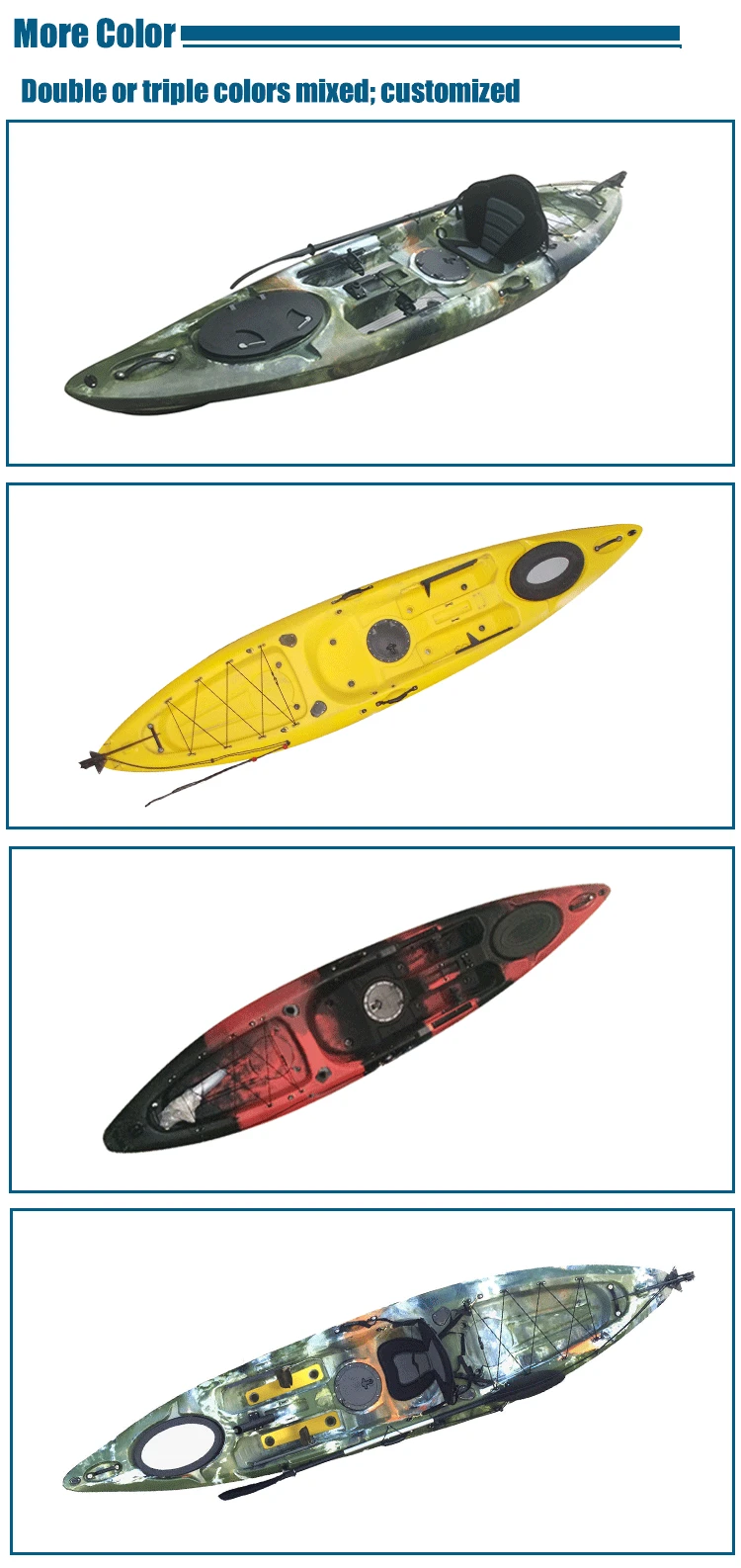 Wholesale Made in China Cheap One Person Sit on Top Ocean Plastic Canoe Fishing Kayak