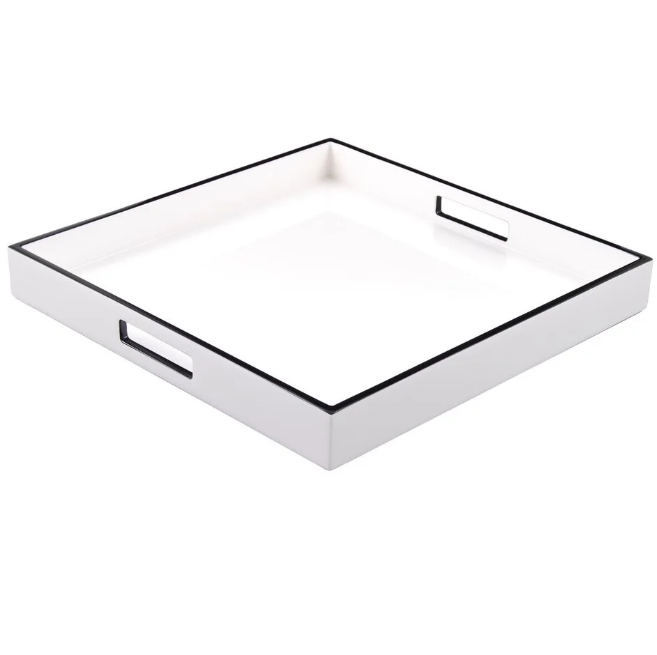 Rectangular white Minibar tray Hotel Bathroom accessories set Amenities Tray