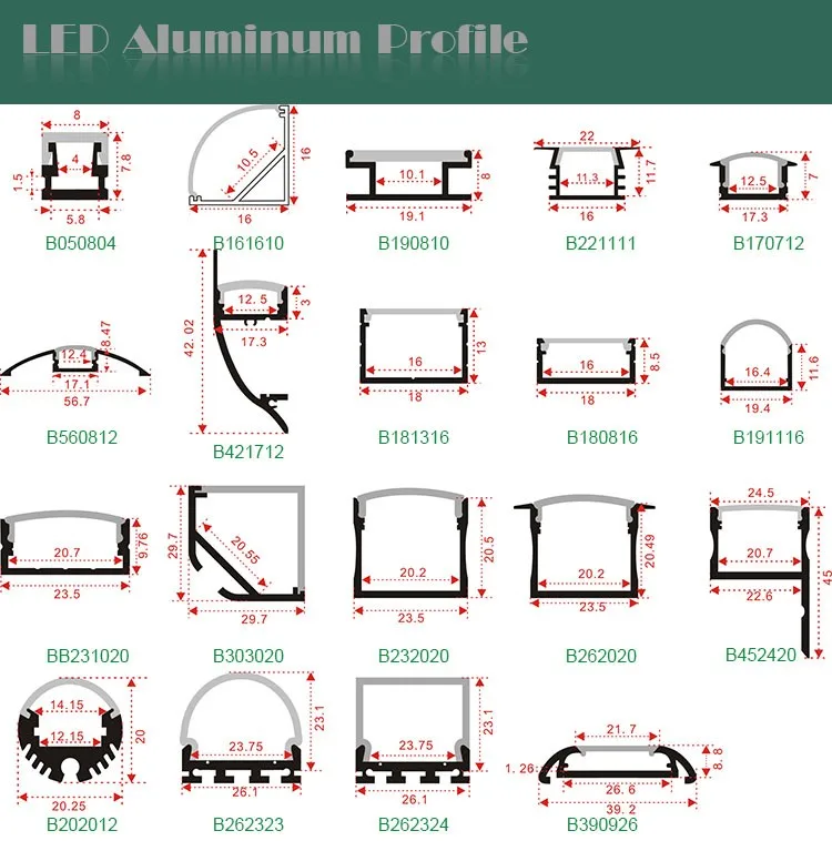 Aluminum Extrusion Shape Chart