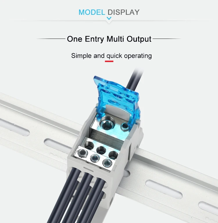 UKK 125A Din Rail Screw Distribution Block Power Supply