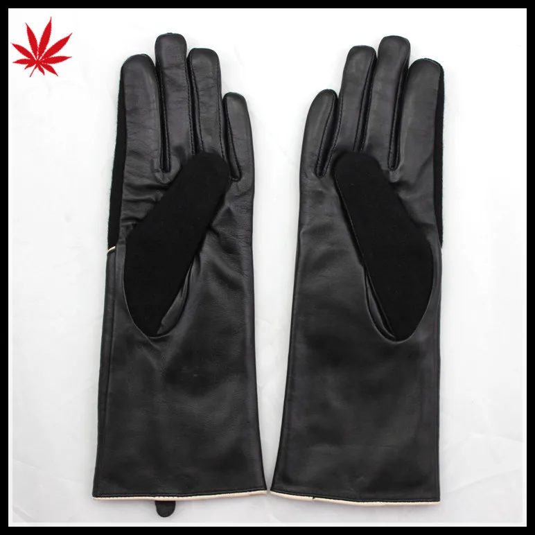 ladies sheepskin cheap and woolen leather hand gloves