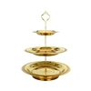 Noble Luxurious Design 3 Tier Cake Stand Metal Material Gold Cake Stand For Sale