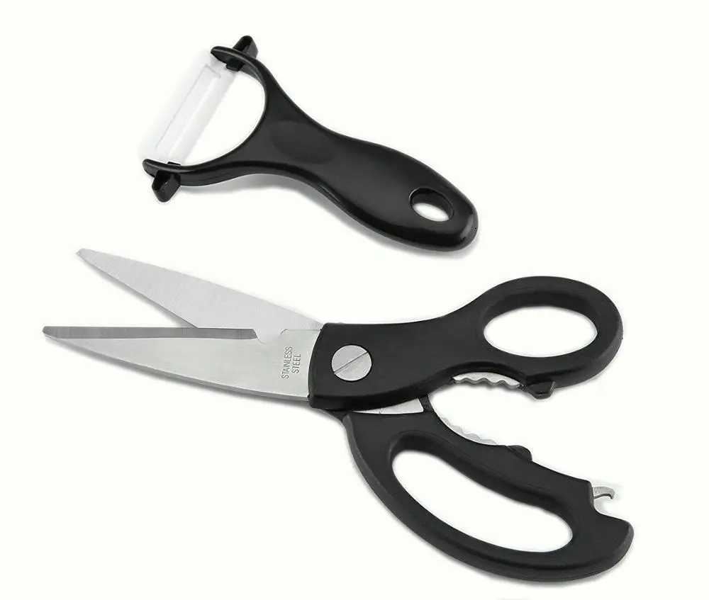 Kitchen Scissors With Ceramic Peeler Heavy Duty Stainless Steel Best